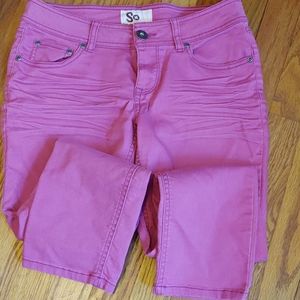 Bright pink crop pants